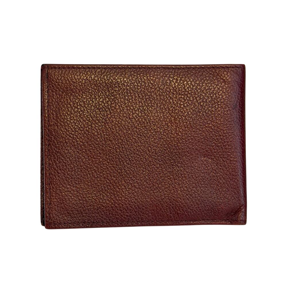 Pierre Cardin Bifold Wallet OS Dark Red Cowhide Leather Vintage Classic Luxury